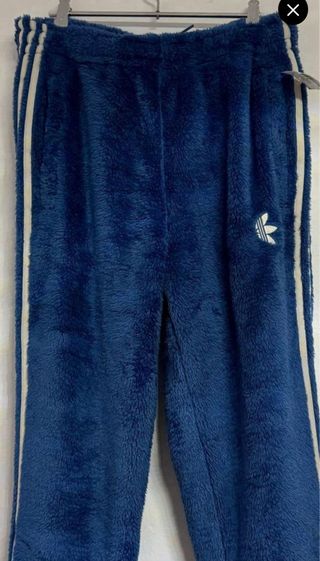 ADIDAS PANTALON CHANDAL FLUFFY FELPA AZUL HOMBRE M