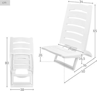 Silla de playa blanca plegable