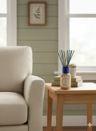 Vasetto artigianale in vetro con centrino vintage