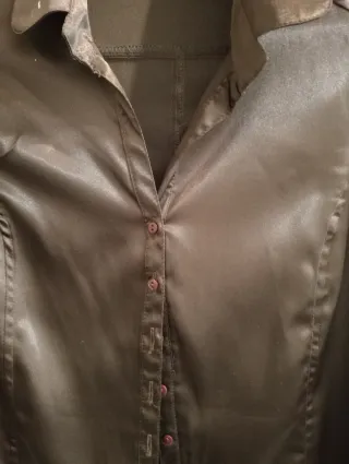 Camisa satén marrón Caroll Talla M