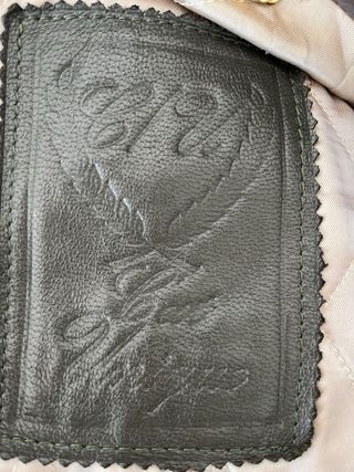 Chaquetón de piel vuelta marrón/verde