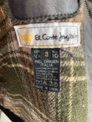 Chaquetón de piel vuelta marrón/verde