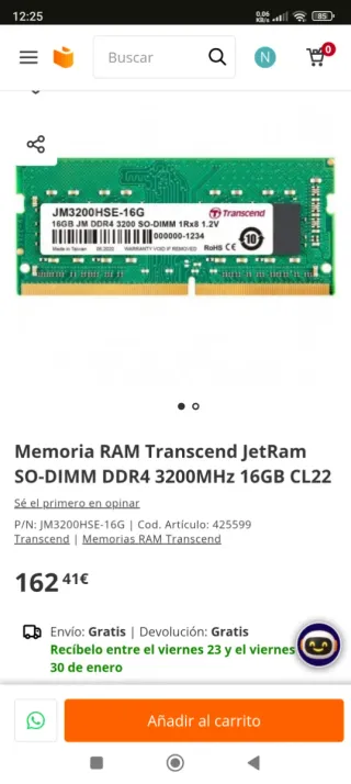 NUEVOS!!! Transcend 32GB(2X16GB) DDR4 SO-DIMM 3200