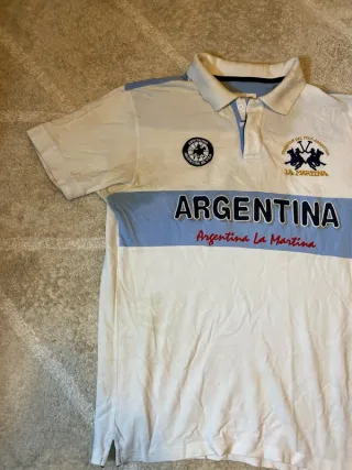Polo La Martina Argentina Blanco/Azul XL