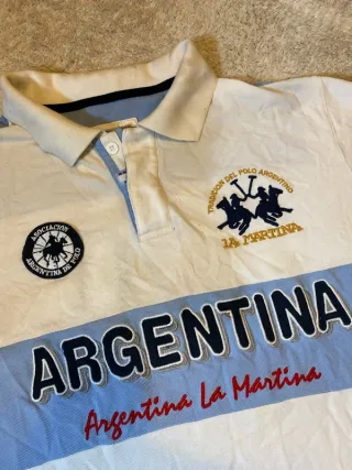 Polo La Martina Argentina Blanco/Azul XL