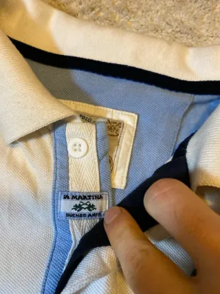 Polo La Martina Argentina Blanco/Azul XL