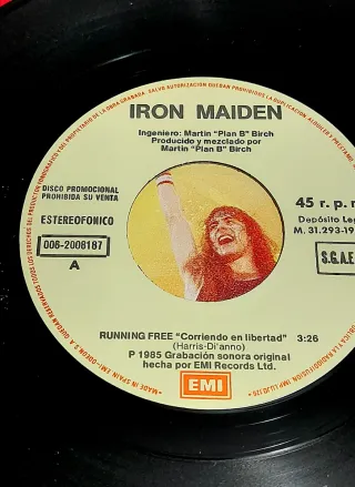 Iron Maiden Vinilo Sencillo Promocional