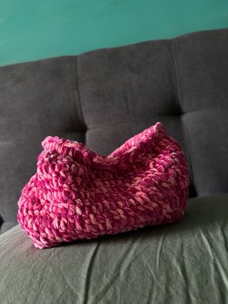 Clutch bag rosa in velluto