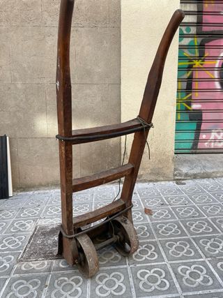 Carretilla vintage JEC madera y metal