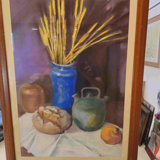 BODEGON CERAS SOBRE PAPEL H. GUTIERREZ