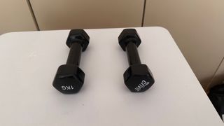 2 Mancuernas 1 kg Crivit Negras