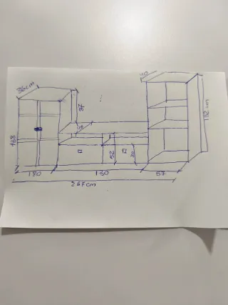 Mueble de salón de madera color nogal
