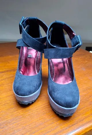 Roccobarocco Scarpe Zeppa Nero/Grigio