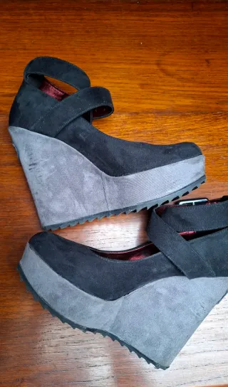 Roccobarocco Scarpe Zeppa Nero/Grigio
