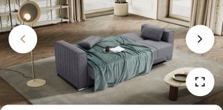 Divano letto contenitore grigio in tessuto Nuovo