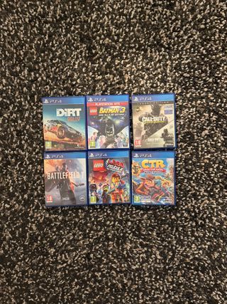 PS4 (PlayStation 4) con 2 mandos y 6 juegos