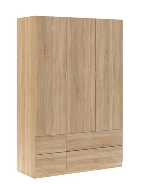 Armario de madera 3 puertas y 2 cajones