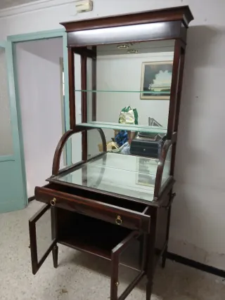Vitrina de madera y cristal