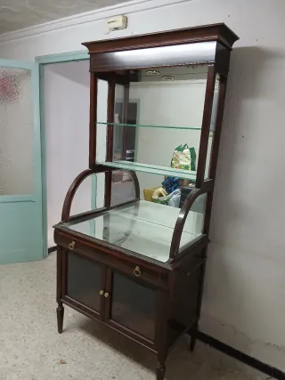 Vitrina de madera y cristal