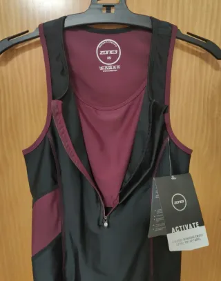 Top Triatlón Mujer Zone3 XS Negro/Morado