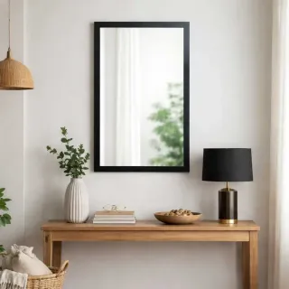 Espejo pared negro liso 45 x 65cm