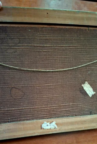 Cuadro antiguo paisaje con figuras