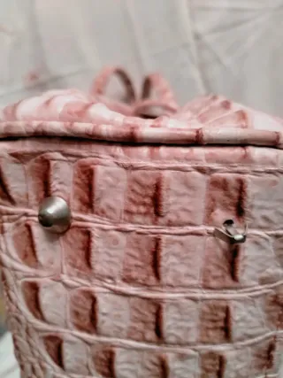 Borsa rosa effetto coccodrillo Made in Italy