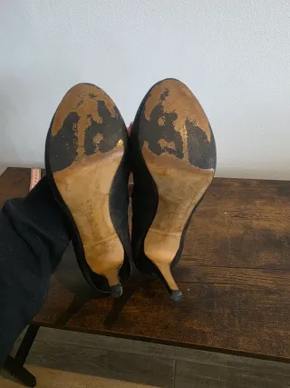 Zapatos de tacón con plataforma negros