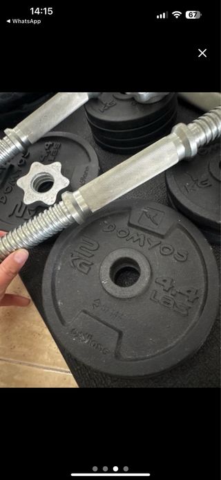 Set Discos Mancuernas y Barras