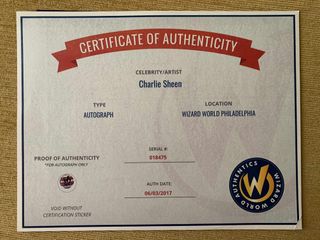 Foto Wall Street Firmada Charlie Sheen