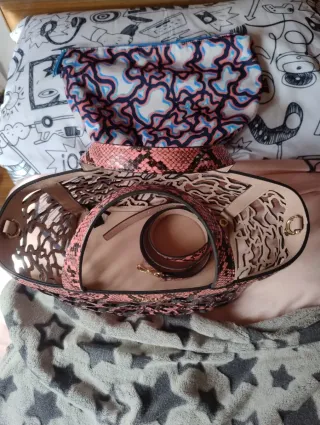 Bolso Capazo Tous Rosa Piel Serpiente
