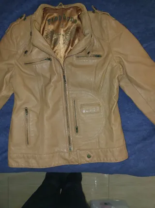 Chaqueta Piel Beige