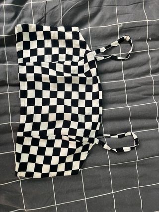 Tops cuadros blanco y negro