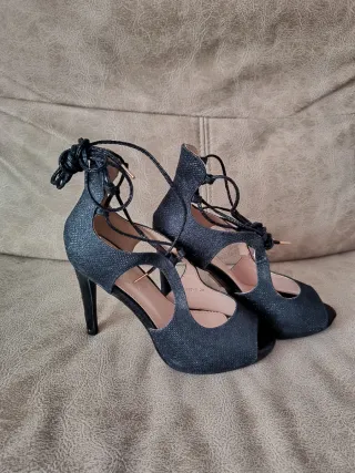 Sandalias de fiesta con tacón y cordones