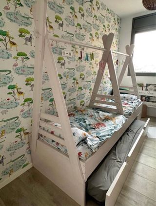 Cama Casita Doble Montessori con Cama Nido/Cajón