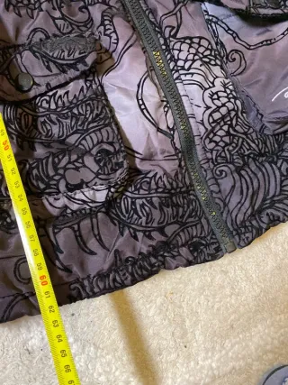 Chaqueta Desigual acolchada gris y rosa T.S