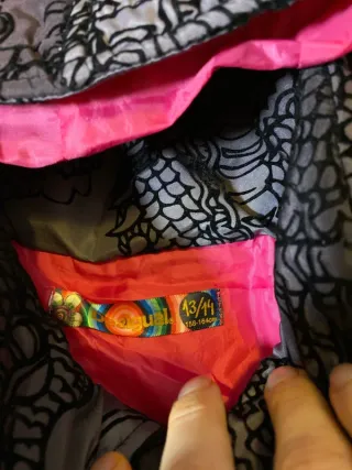 Chaqueta Desigual acolchada gris y rosa T.S