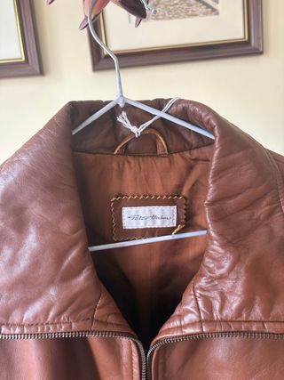 Chaqueta de piel Peter Hahn marrón
