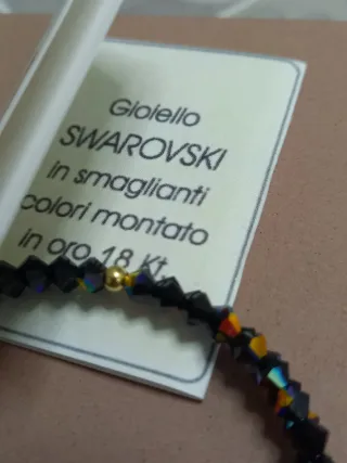 Bracciale rigido Swarovski oro e cristalli neri