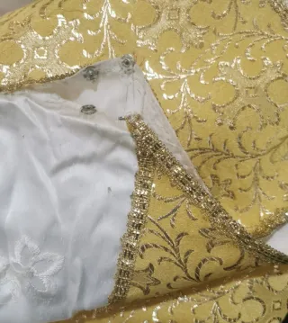 Casula Sacerdote raso Bianca e Oro