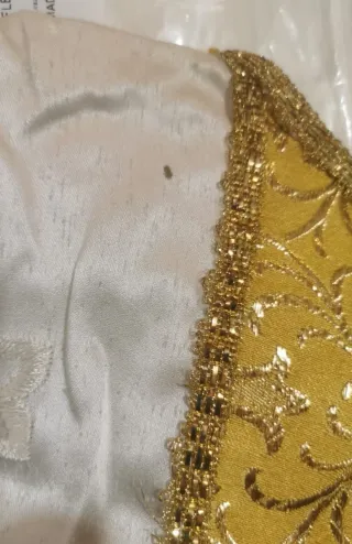 Casula Sacerdote raso Bianca e Oro
