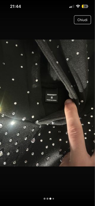 Felpa con brillantini