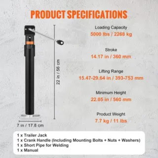 Gato para remolque VEVOR 5000 LBS