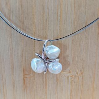 Colgante Perlas Barrocas Naturales Plata