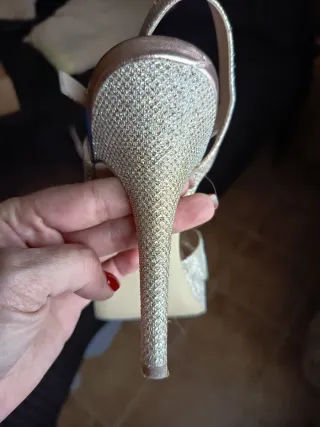 Zapatos de fiesta dorados y plateados