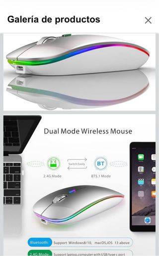 Ratón Bluetooth Uiosmuph Plata óptica