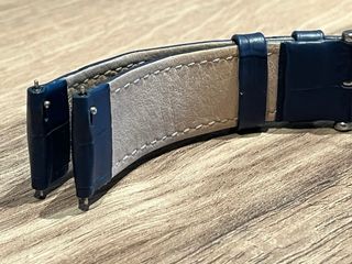 Correa Hirsch 22mm Azul Marino Cocodrilo