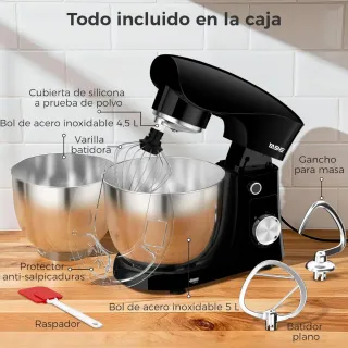 Batidora YASHE 1500W 4.5L + 5L Doble Bol