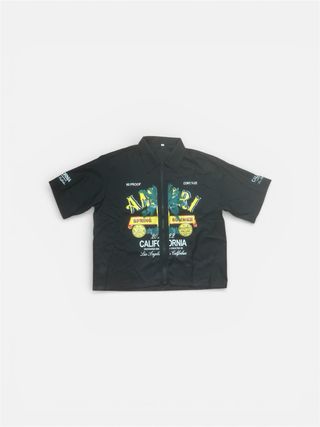 Camisa tipo Amiri Negra Estampada