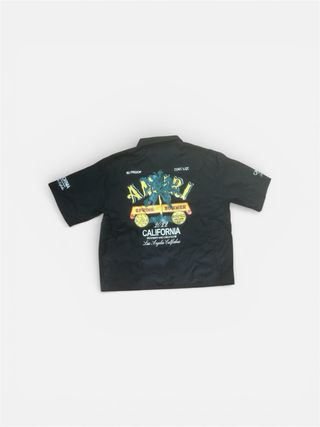 Camisa tipo Amiri Negra Estampada